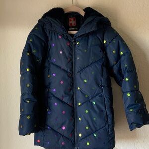 Swiss Tech Dark Blue Jacket with Multicolor Dots